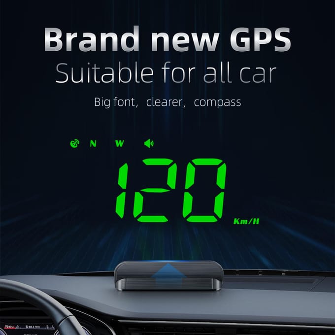 Auto HUD 3,5 inch Head-up Display Windshield Projecter Digitale Voertuig Snelheidsmeter GPS Model White backlight zwart