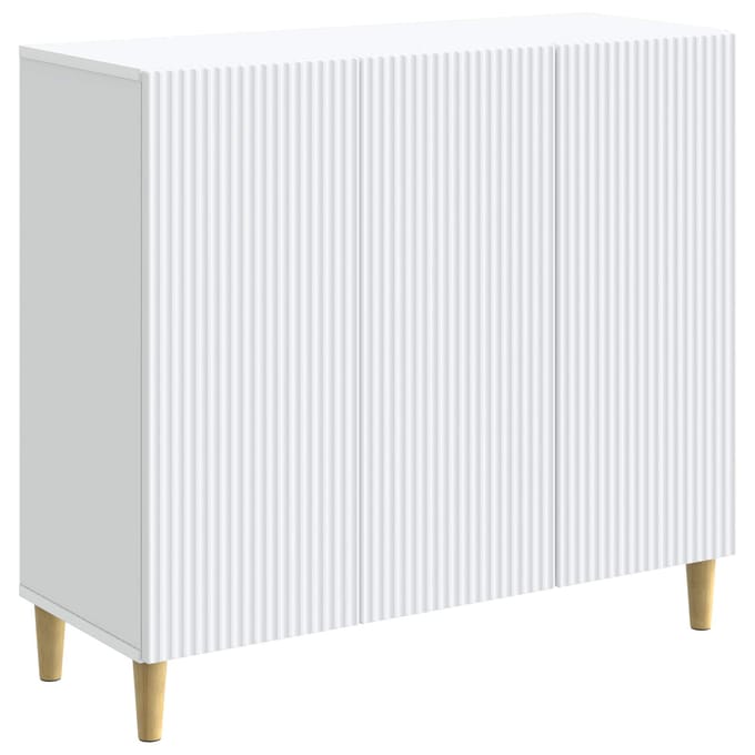 vidaXL - Dressoir - Wit - 89 - x - 34,5 - x - 80 - cm - Bewerkt - hout