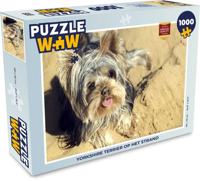 Puzzel Yorkshire Terrier op het strand - Legpuzzel - Puzzel 1000 stukjes volwassenen