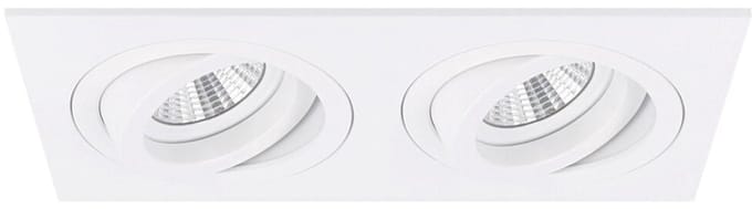 Torino - Inbouwspot Wit Dubbel - Kantelbaar - 2 Lichtpunten - 175x93mm