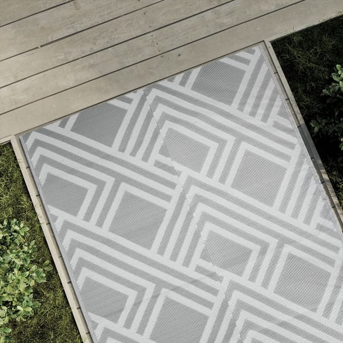 vidaXL - Buitenkleed - ARAKIL - 120x180 - cm - PP - grijs