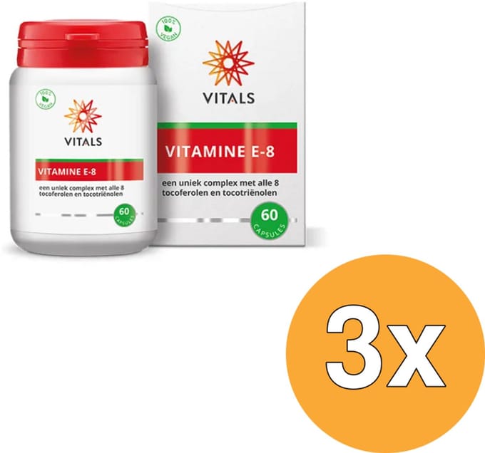 3x Vitals Vitamine E-8 (60 softgels)