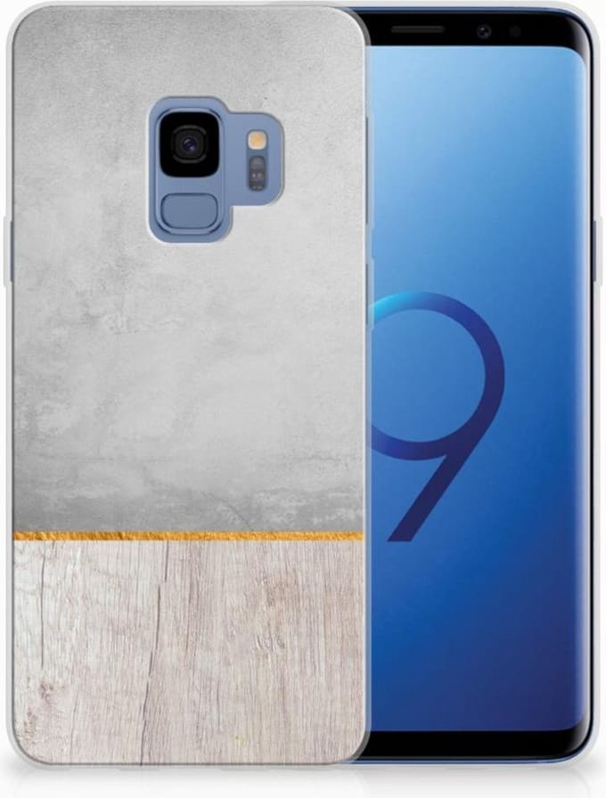 Samsung Galaxy S9 Bumper Hoesje Wood Concrete