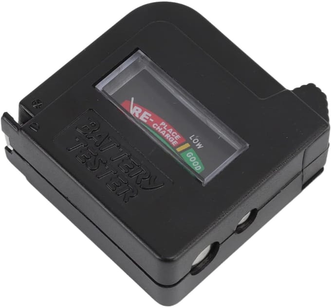 Batterij Tester - Capaciteit Meter - Batterijen Controleren - Batterijloze Werking - Compact Formaat - Zwart