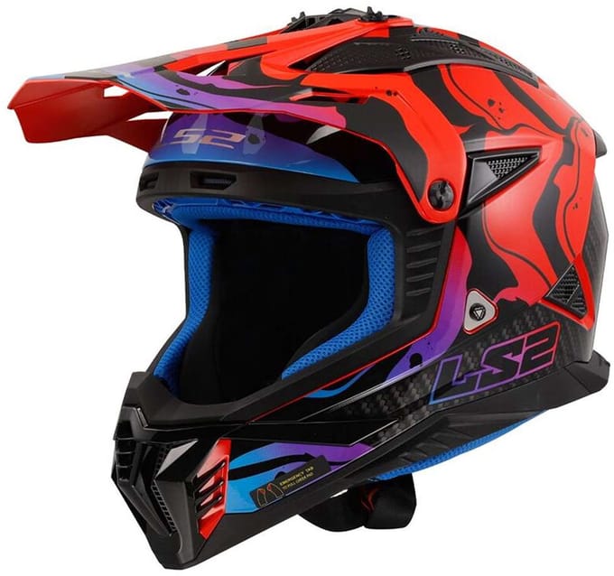 LS2 MX708 Fast II Wash Rood Offroad Helm - Helm