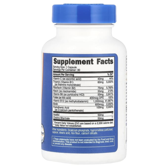 Nutricost, complexe de vitamines B, 30 gélules