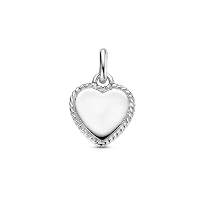 Zilver gerhodineerde graveerhanger hart 1338826