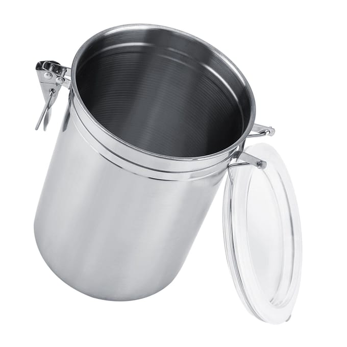 Koffiecontainer van roestvrij staal, vacuüm verzegelde bewaarpot voor suikertheebonen(1800ml) white