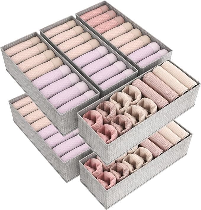 Opvouwbare lade-organizer set van 8 - Grijs