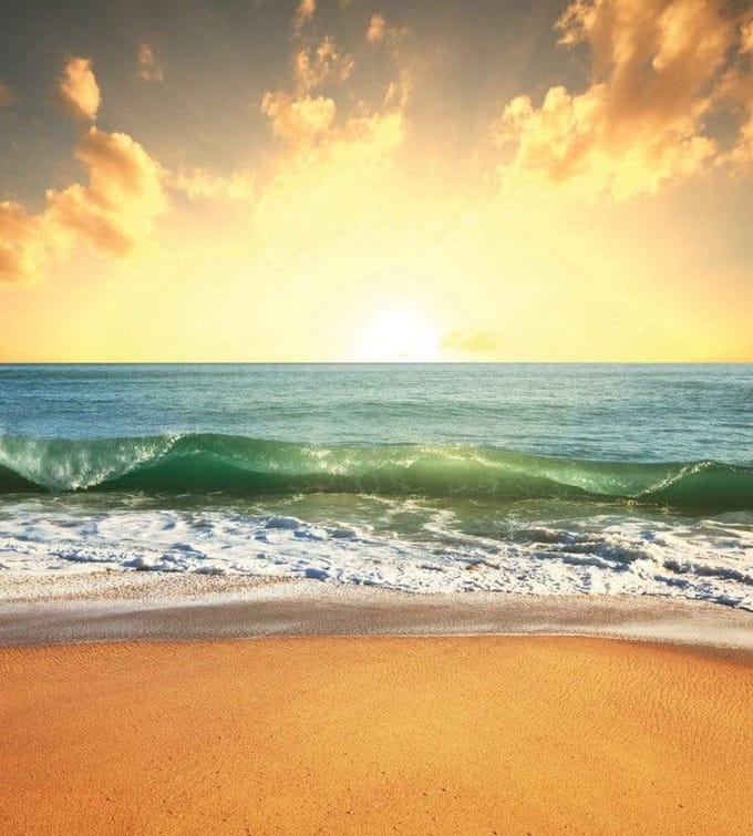 Fotobehang - Sea Sunset 225x250cm - Vliesbehang