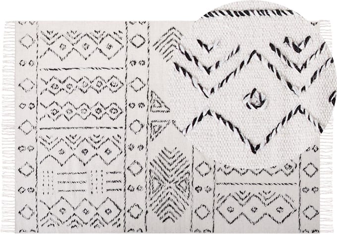 ALKENT - Shaggy tapijt - Gebroken wit - 160 x 230 cm - Wol