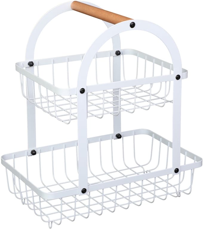 Elitehoff Loft Serie - Gelaagde Fruitschaal - Stalen Constructie - Houten Handgreep