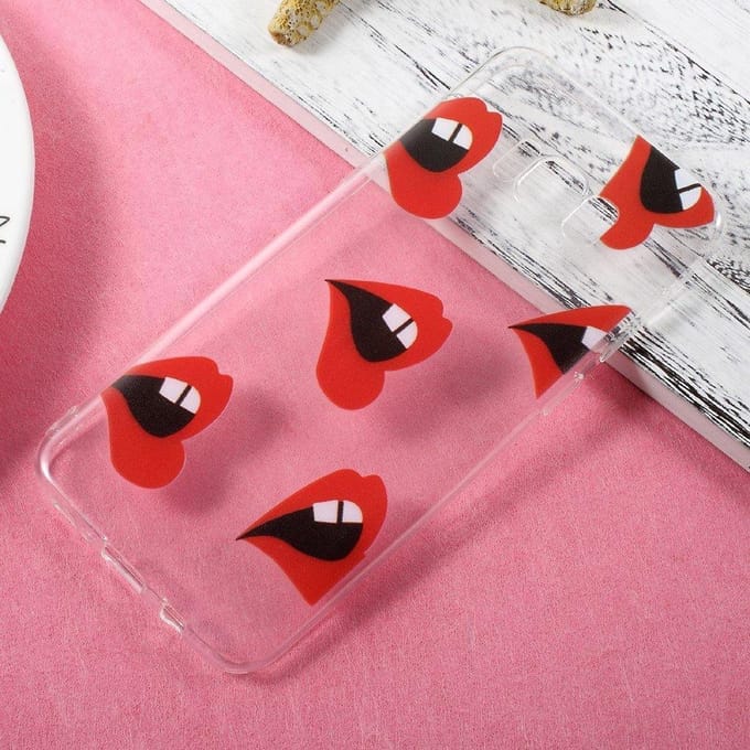 Shop4 - Samsung Galaxy S8 Plus Hoesje - Zachte Back Case Rode Lippen Transparant