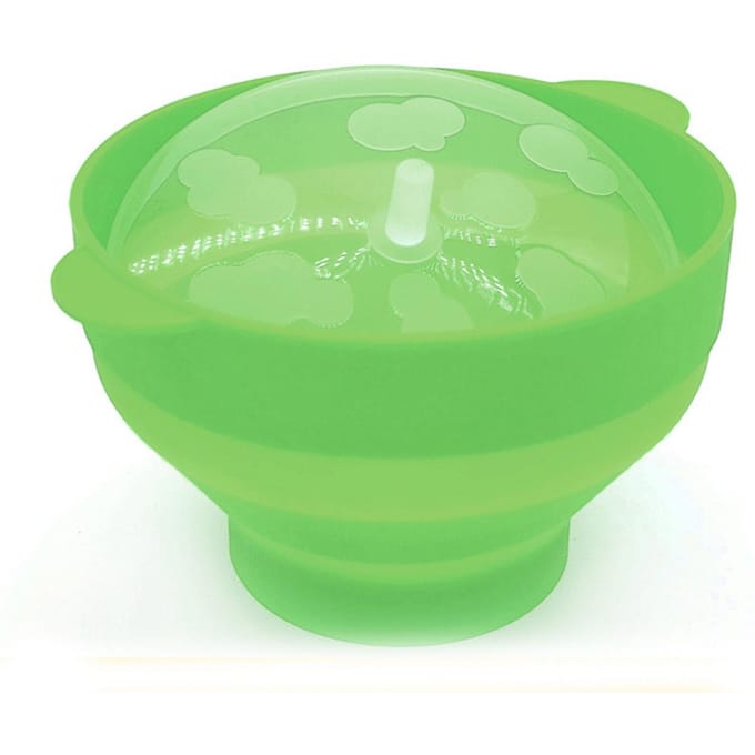 Magnetron Siliconen Popcorn Popper Opvouwbare Siliconen Popcorn Maker Kom met Handvat Deksel green