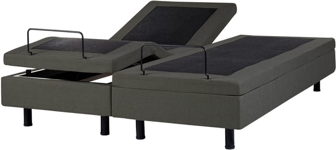 CASTELLAN - Tweepersoonsbed - Donkergrijs - 160 x 200 cm - Polyester