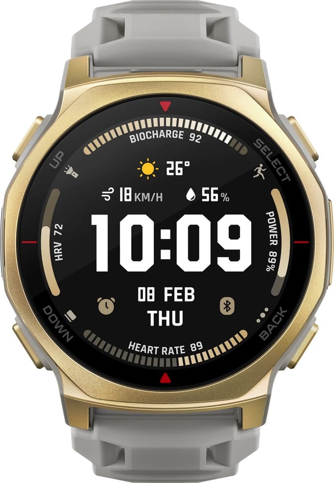 Amazfit Smartwatch - T-rex 3 Pro 44 mm Goud | 3,35 cm (1.32") AMOLED Touchscreen, WiFi & GPS functies voor outdoor sporters
