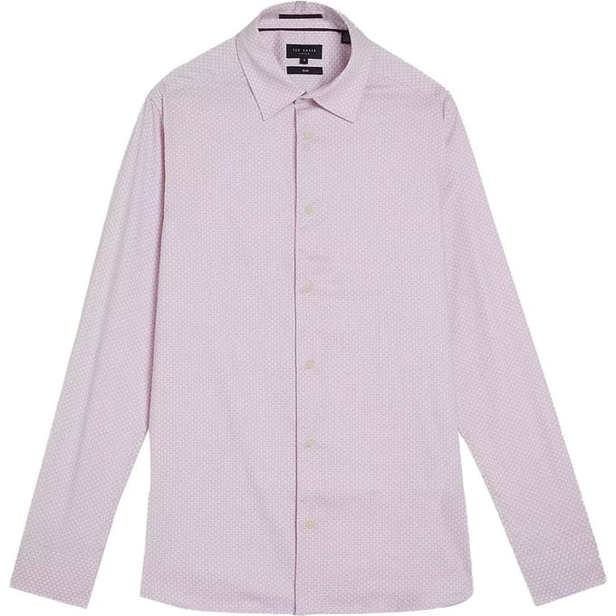 Ted Baker Faenza Heren Roze Geometrisch Overhemd