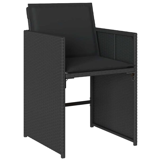 vidaXL - 17-delige - Tuinset - met - kussens - poly - rattan - zwart