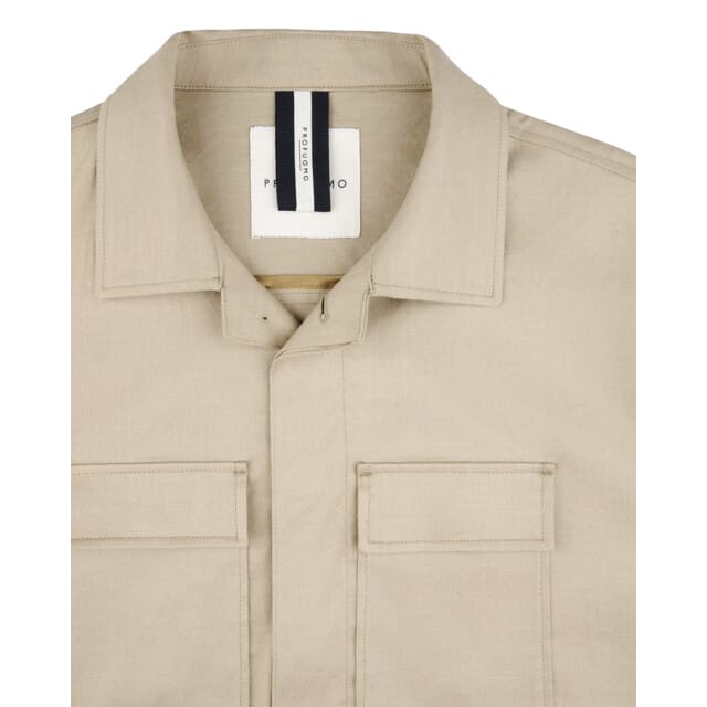 Overshirt Profuomo beige katoen