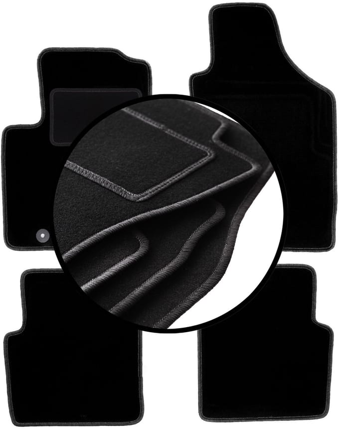 Complete set veloursmatten voor: Fiat 500 cabrio, hatchback (2007-2013)