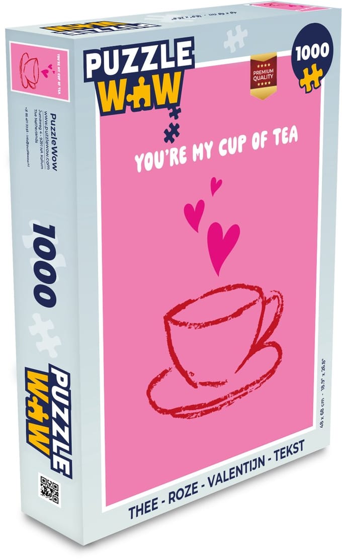Puzzel Thee - Roze - Valentijn - Tekst - Legpuzzel - Puzzel 1000 stukjes volwassenen