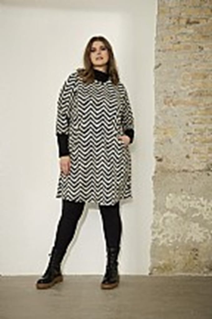 Zhenzi Baie 475 Jurk Zwart/wit Maat S 42/44