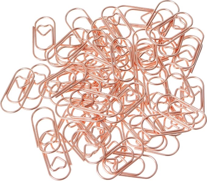 ProductGoods - Paperclips Hartjes Roségoud -2,5 cm - 50 stuks