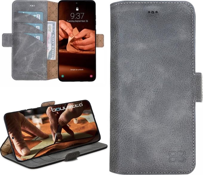 Bouletta geschikt voor Samsung S20 Plus leder BookCase hoesje - Marble Grey