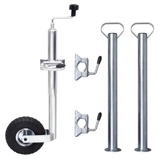 vidaXL - Neuswiel - met - 2 - staanders - en - 3 - spanklemmen - 48 - mm