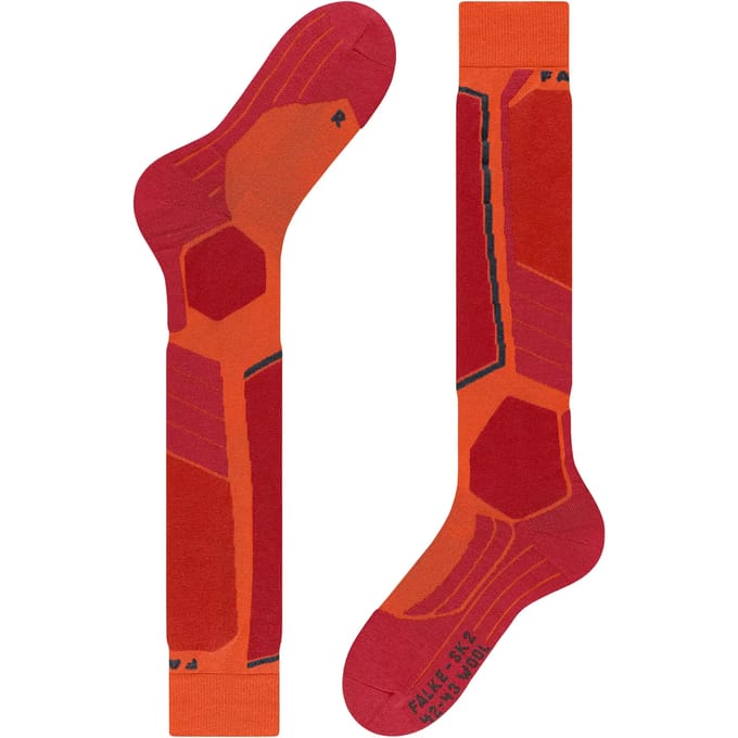 FALKE SK2 Wool warm dik wol functioneel materiaal skisokken heren orange - maat 39-41