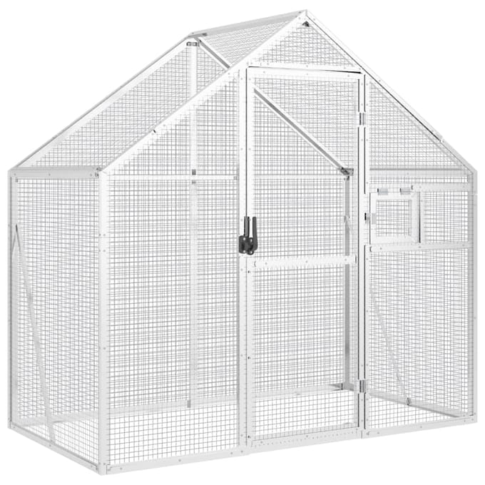 vidaXL Volière 179x100x185 m aluminium zilverkleurig