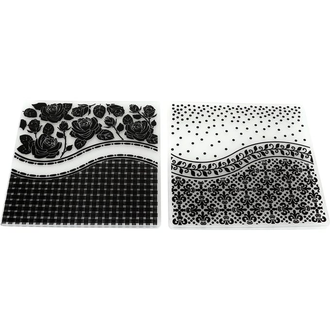 2 Stuks Embossing Folders Uniek Ontwerp Concave Convex Textuur Embossing Sjabloon Folder voor DIY gray