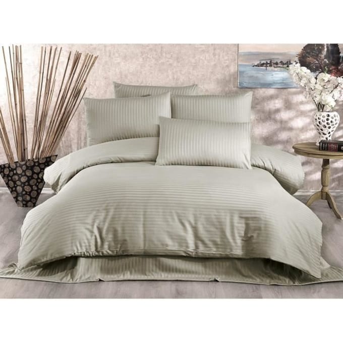 Beddenset - 1 dekbedovertrek 220x240 cm + 2 kussenslopen 60x60 cm - 80% katoen, 20% polyester - Cappuccino