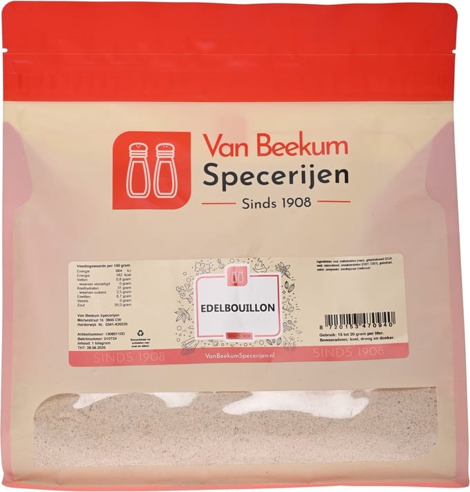 Van Beekum Specerijen - Edelbouillon / Runderbouillon - 1 KG (hersluitbare stazak)