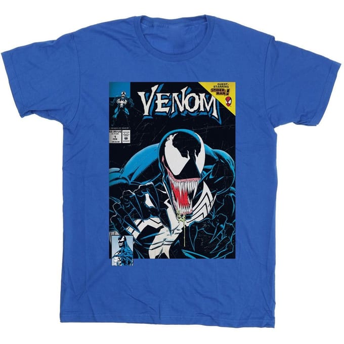 Marvel Jongens Comics Venom Comic Cover T-Shirt (Koningsblauw)