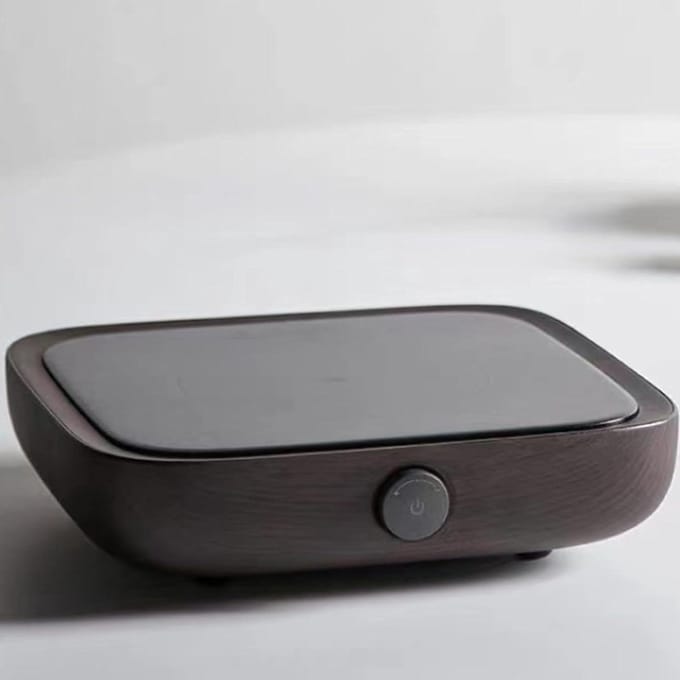 Kookplaat Elektrisch - Mini Fornuis - Water Koken - Compact Ontwerp - 12 cm Diameter - Bruin