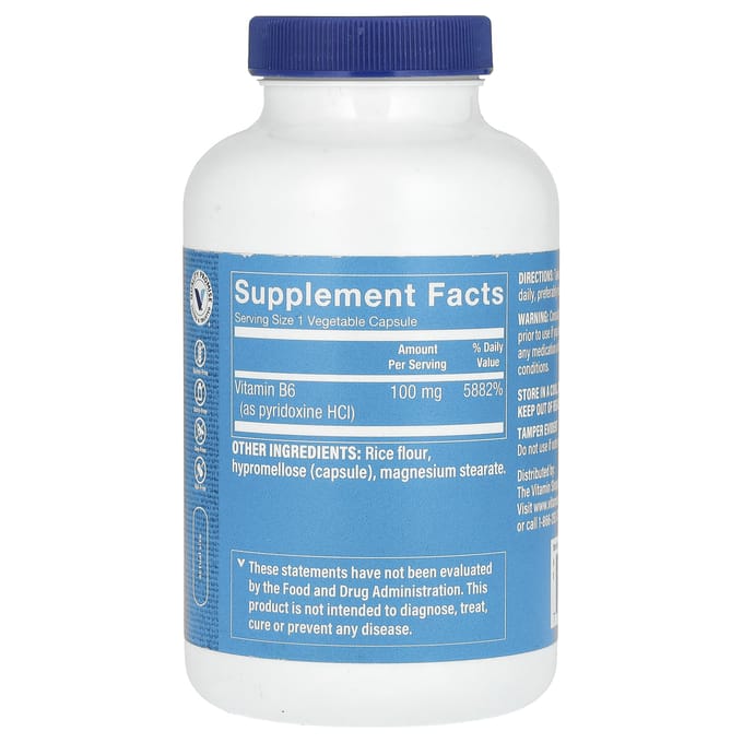 The Vitamin Shoppe, Vitamine B6, 100mg, 300 plantaardige tabletten