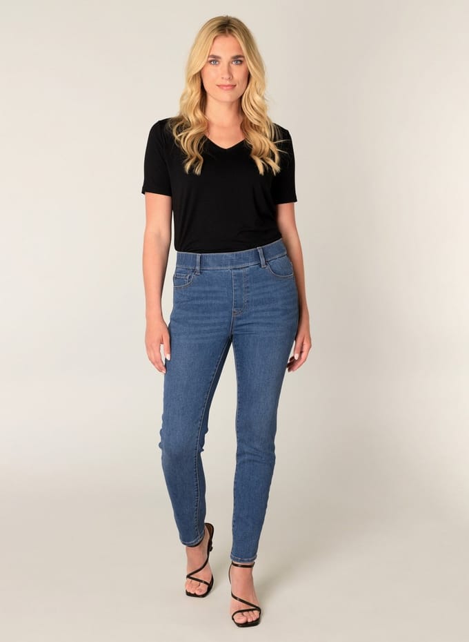 BASE LEVEL Anabel Bottoms - Mid Blue - maat W48 / L32