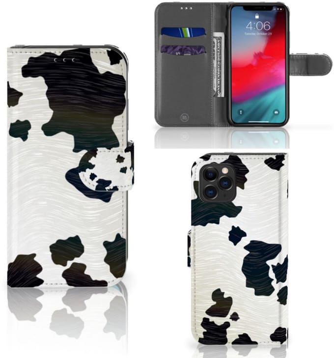 Apple iPhone 11 Pro Telefoonhoesje met Pasjes Koeienvlekken