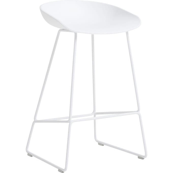 HAY About a Stool AAS 38 - white 2.0 - wit - Standaard glijders kunststof - Zithoogte 65 cm