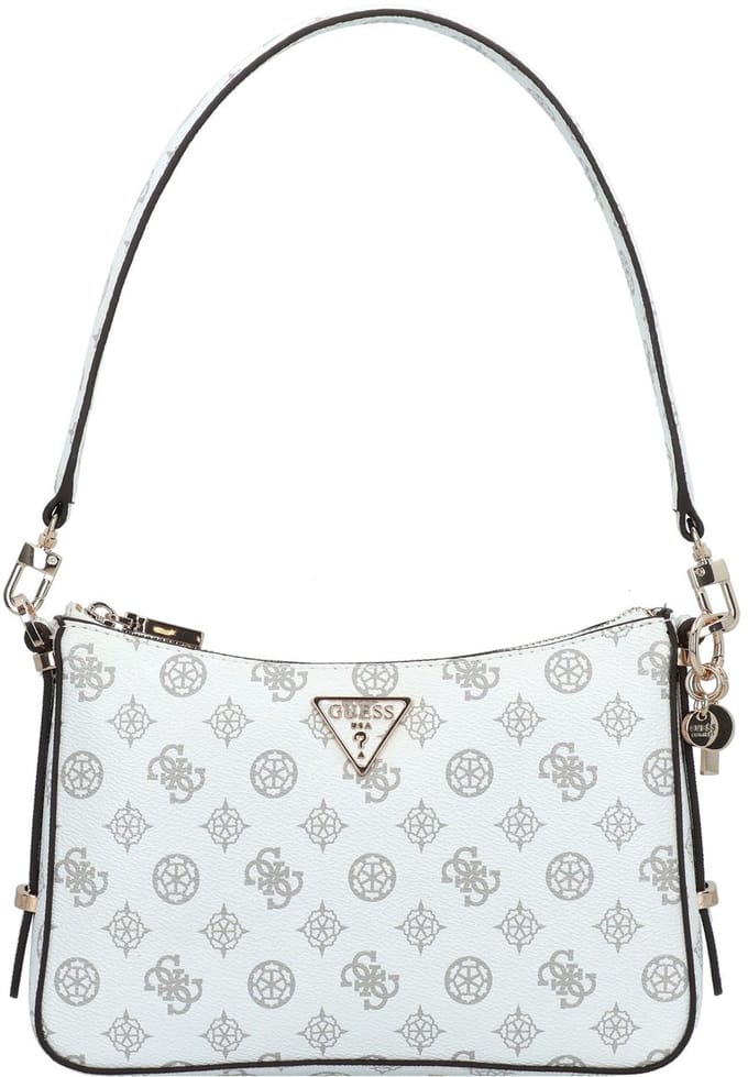 GUESS Schoudertas Eco Erica Top Zip Shoulder Bag White Logo Wit