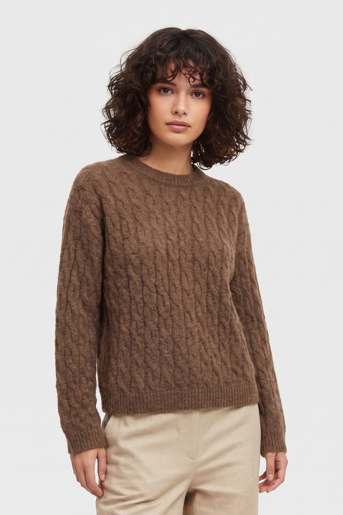 ARKET Strauss Cable Sweater Beige Taglia: M/L | Maglioni a maglia Outlet | Donna | Marrone