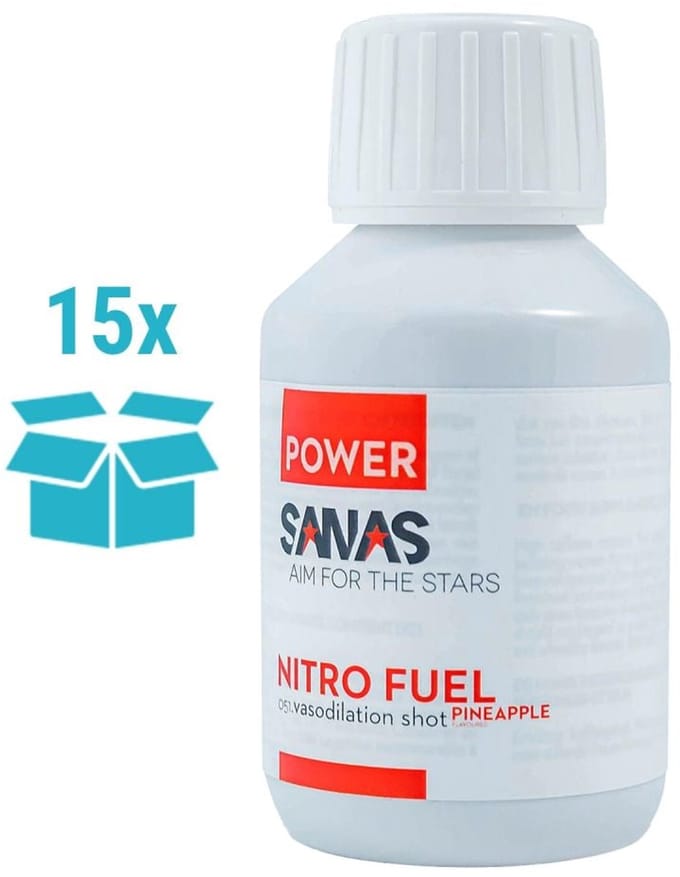 SANAS NITRO FUEL PRE-WORKOUT SHOT 15 X 100ML ANANAS