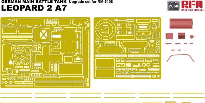 Rye Field Model Modelbouwpakket - 2068 Upgrade set for RFM5108 - Tank Leopard 2 A7 Accessoires set - 1:35 - Modelbouw