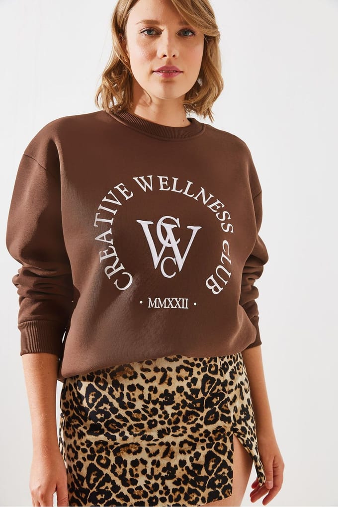Crewneck Katoenen Sweatshirt met Motto-print