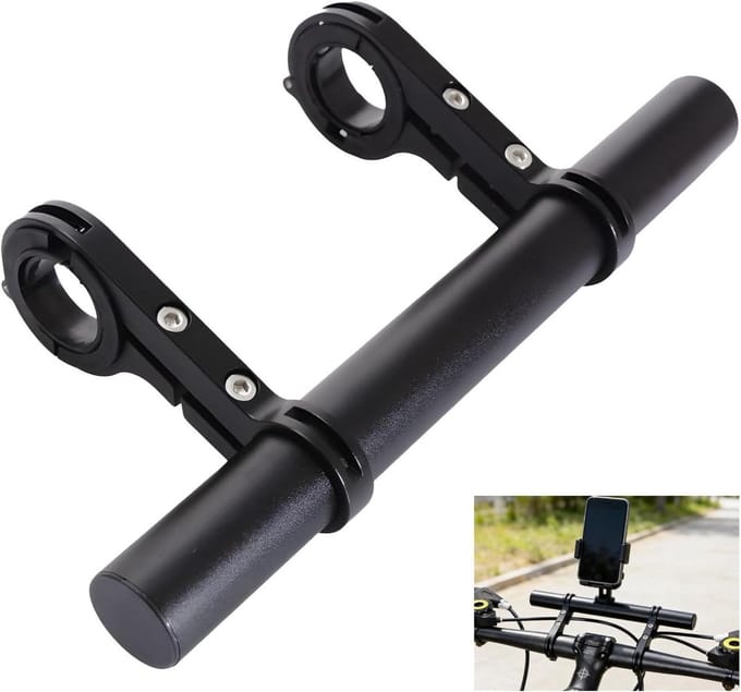 Fietsstuur Uitbreiding - Stuurextender Fiets - Extra Accessoires Plaatsen - Aluminiumlegering Constructie - 25-34 mm - Zwart