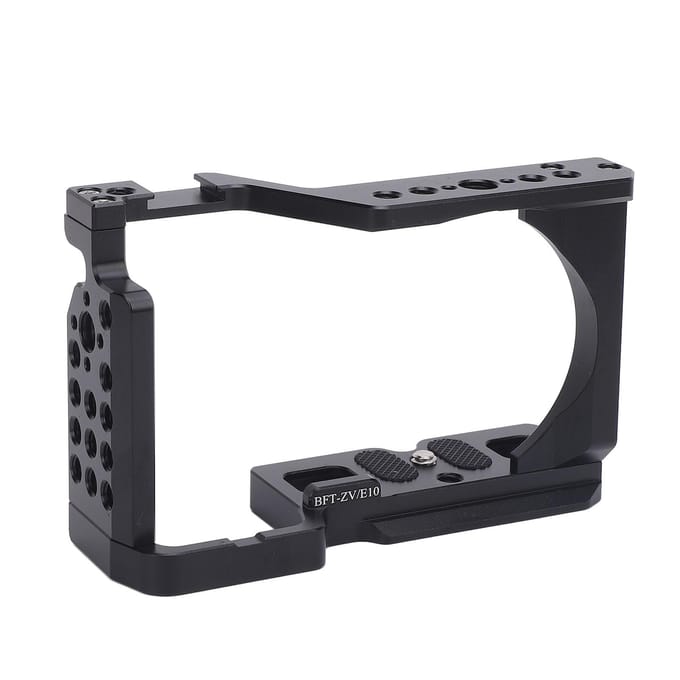 Camera Cage voor ZV-E10 Aluminiumlegering Video Rig Uitbreidingsframe met Cold Shoe Mount 14 38 Inch black