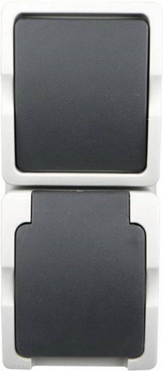 Ratio Schakelaar en stopcontact - spatwaterdicht - verticaal - IP54 - 250V - 16A - plastic