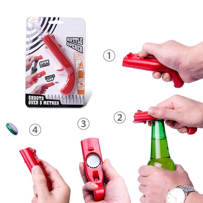 Pistool Lanceerder Schutter Bierflesopener Bier Drank Openers grijs