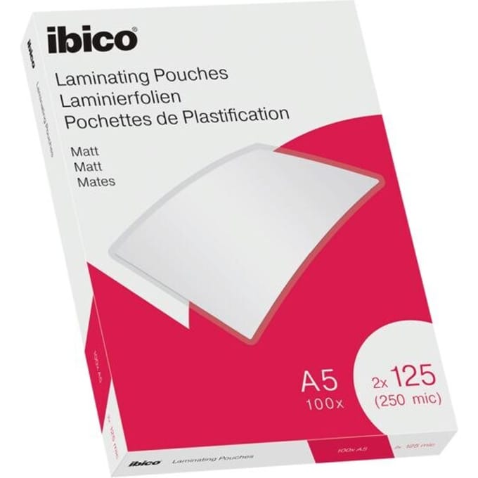 Ibico Lamineerhoezen - voor A5 Documenten - 2 x 125 Micron -  100 stuks - Mat